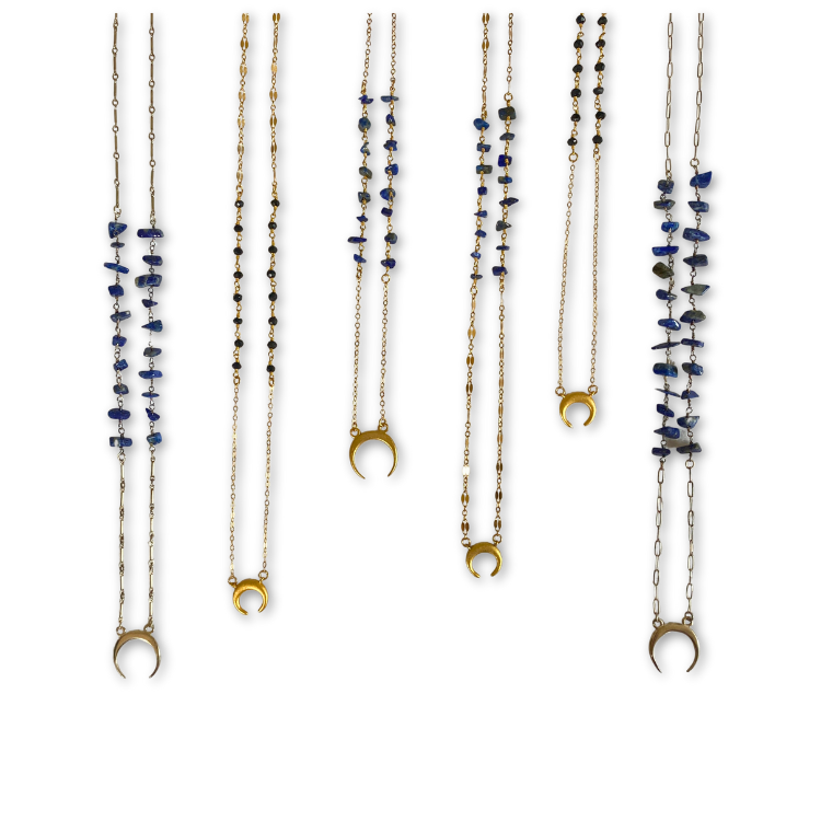 Crescent Moon Gold Necklace