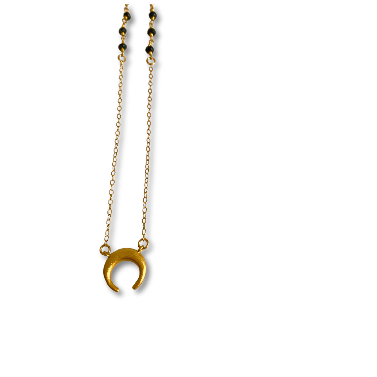 Crescent Moon Gold Necklace