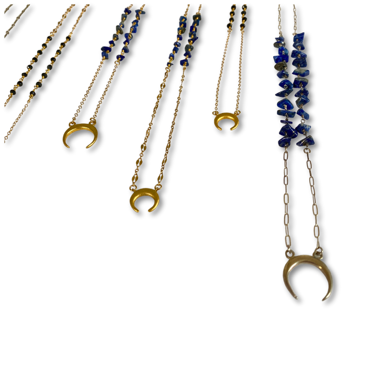 Crescent Moon Silver Necklace