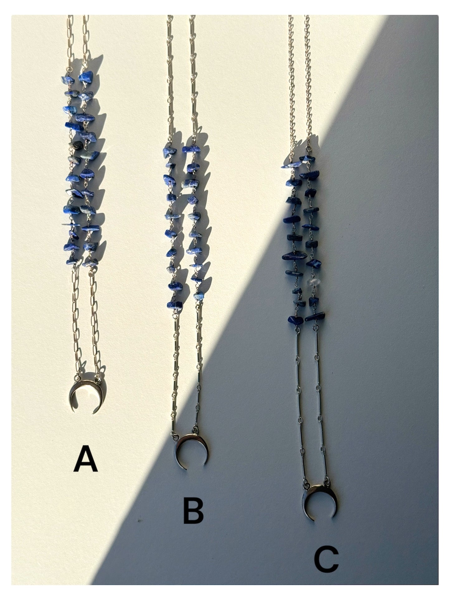 Crescent Moon Silver Necklace