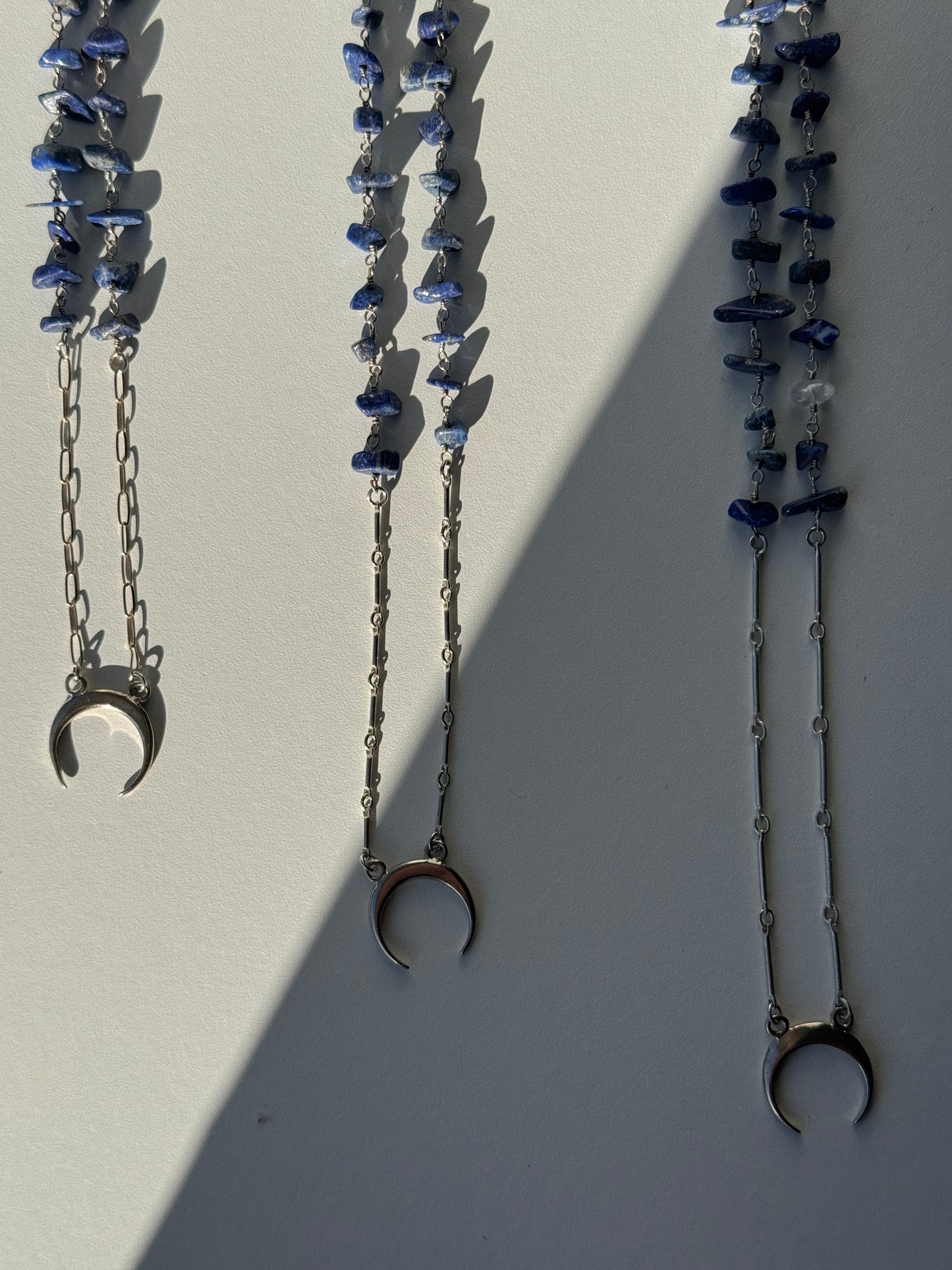 Crescent Moon Silver Necklace