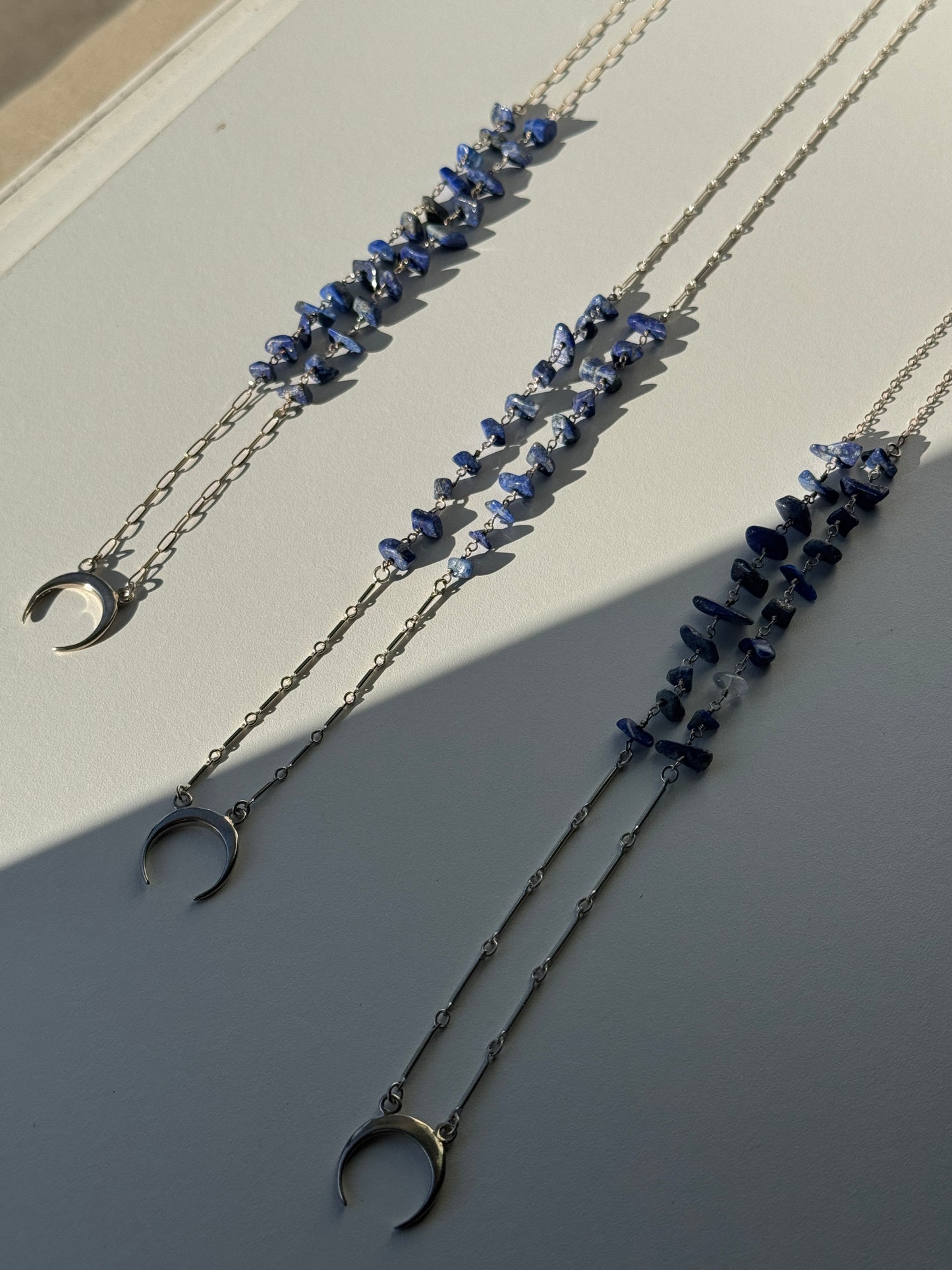 Crescent Moon Silver Necklace