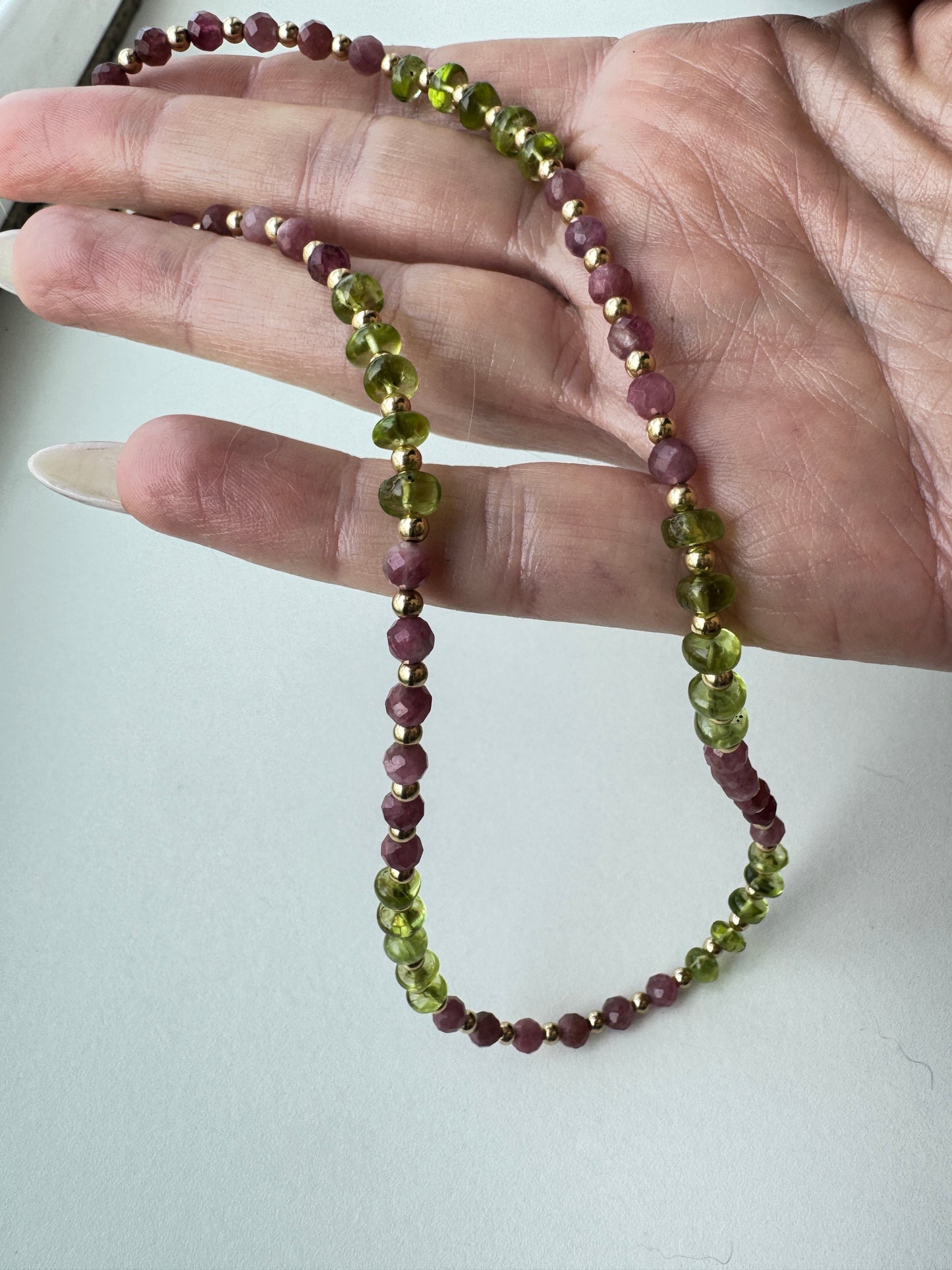 Peridot and Pink Tourmaline