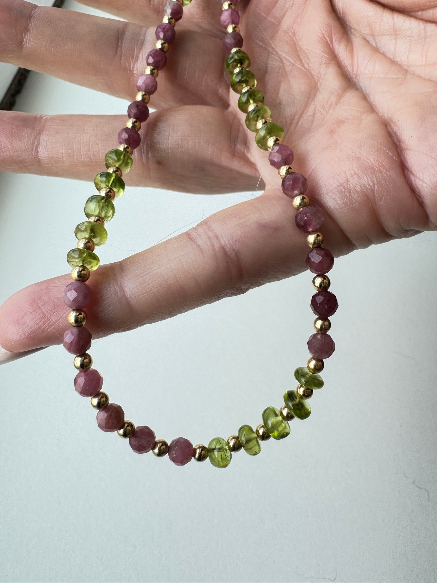 Peridot and Pink Tourmaline