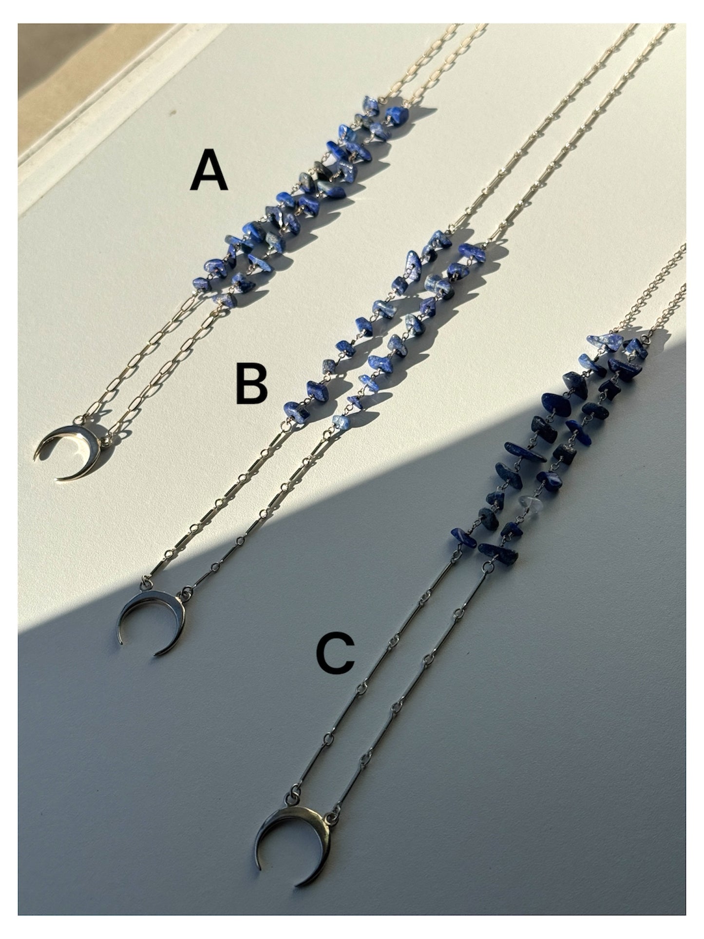 Crescent Moon Silver Necklace