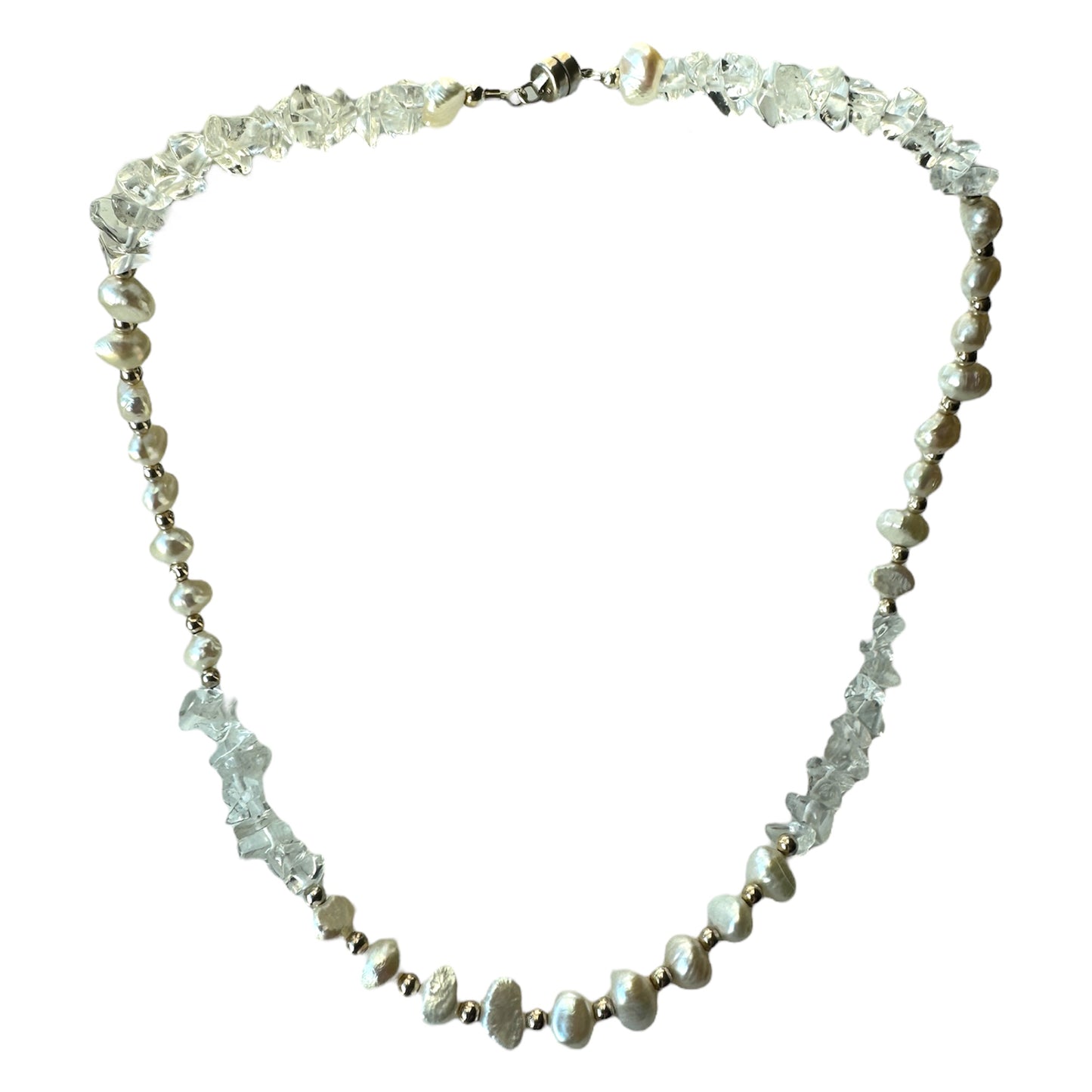 Pearl and Quartz Alternating (Silver)