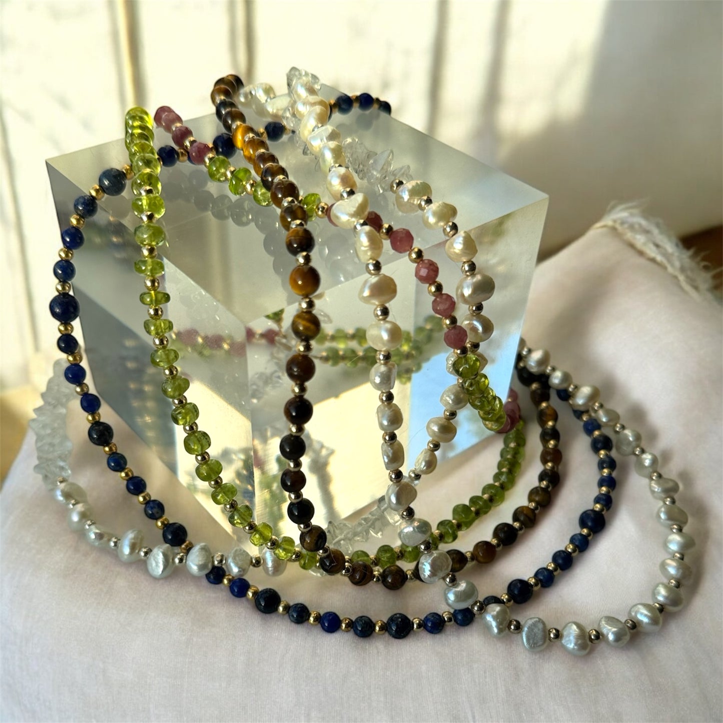 Peridot and Pink Tourmaline