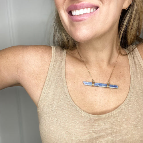 Lapis Bar Necklace