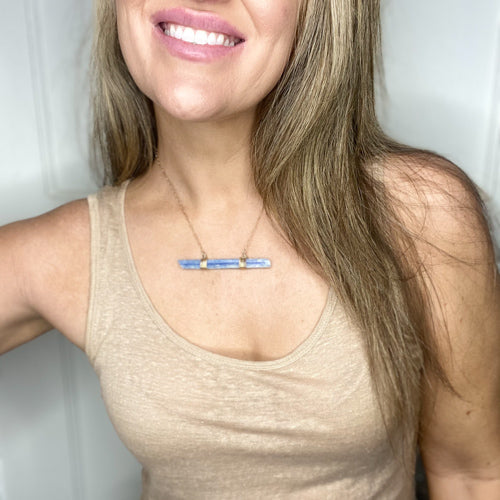 Lapis Bar Necklace